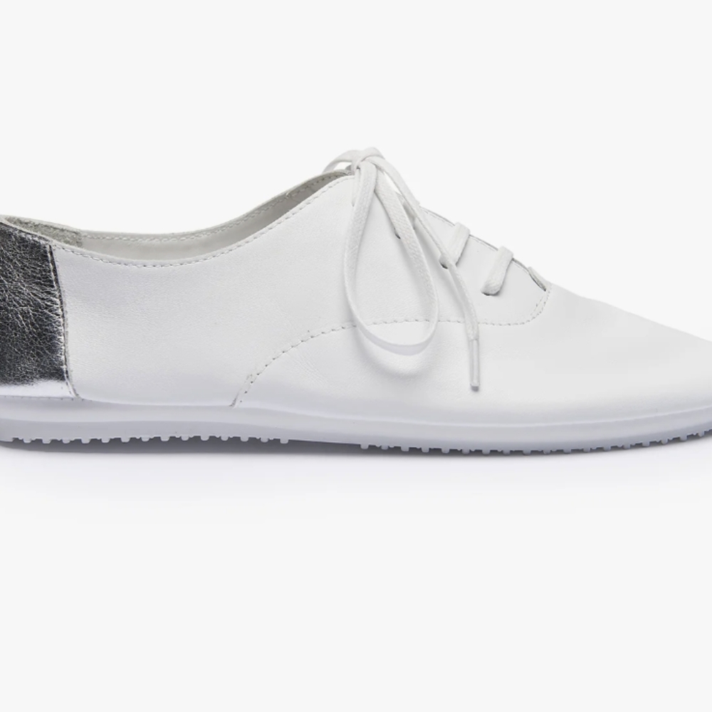 Anothersole - Zara White Silver Flats